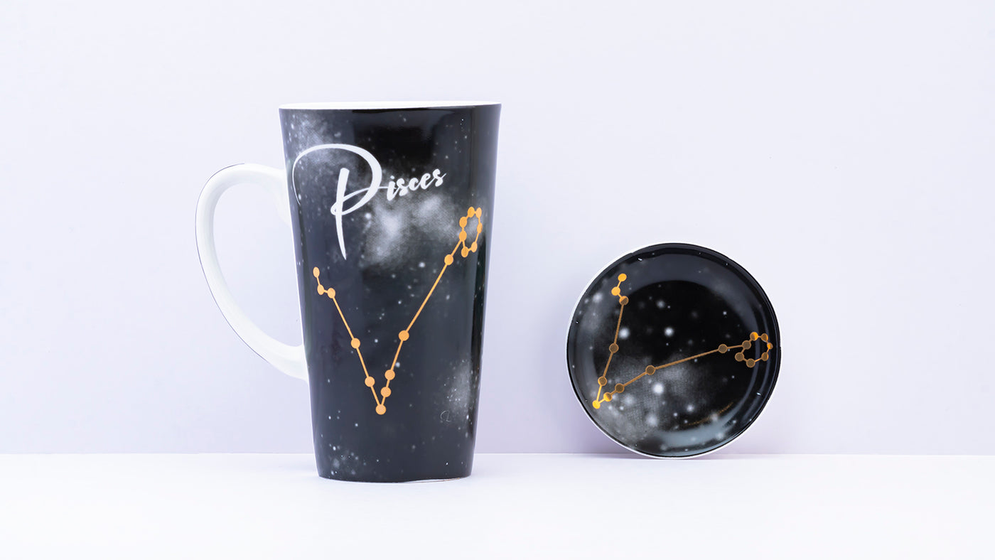 Zodiac Symphony (Pisces Black) - Set of 1 tall mug