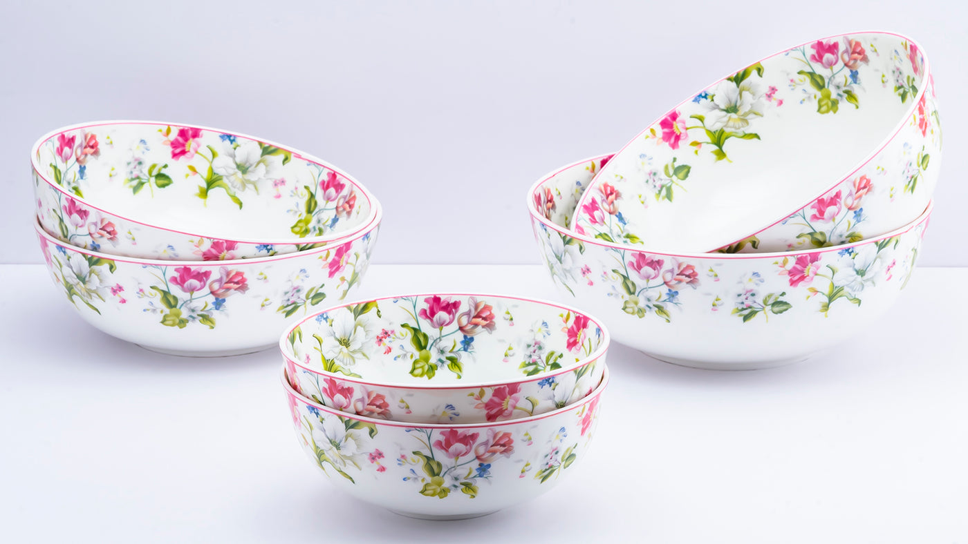 Garden Splendor serving bowls (White) - Set of 3