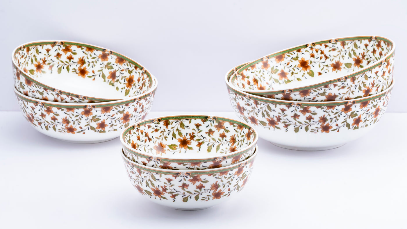 Autumn Foliage serving bowls (Brown) - Set of 3