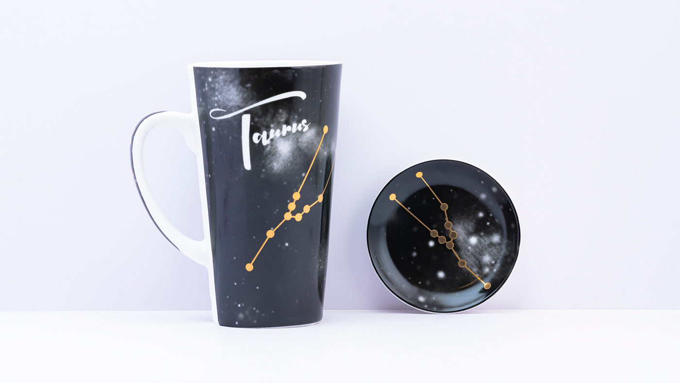 Zodiac Symphony (Taurus Black) - Set of 1 tall mug