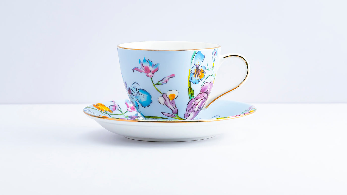 Flora Bluebells Cup & Saucer Set – Pack of 12 pcs