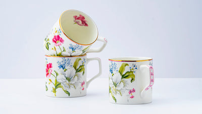 Garden Splendor Tea/ Coffee Cups - Set of 6, 200 ml