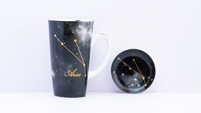 Zodiac Symphony (Aries Black) - Set of 1 tall mug