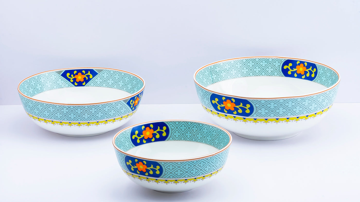 Pagoda serving bowls - Set of 3