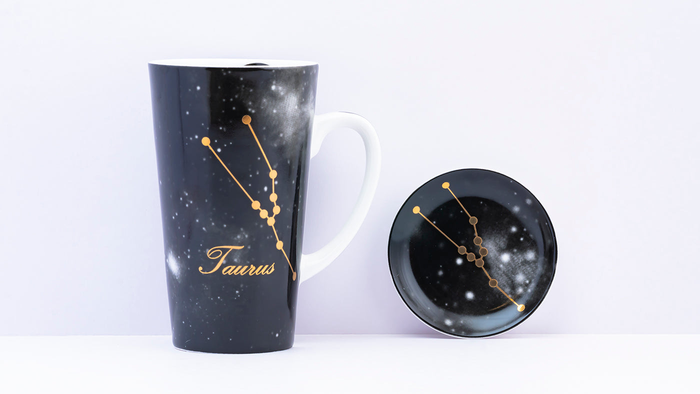 Zodiac Symphony (Taurus Black) - Set of 1 tall mug