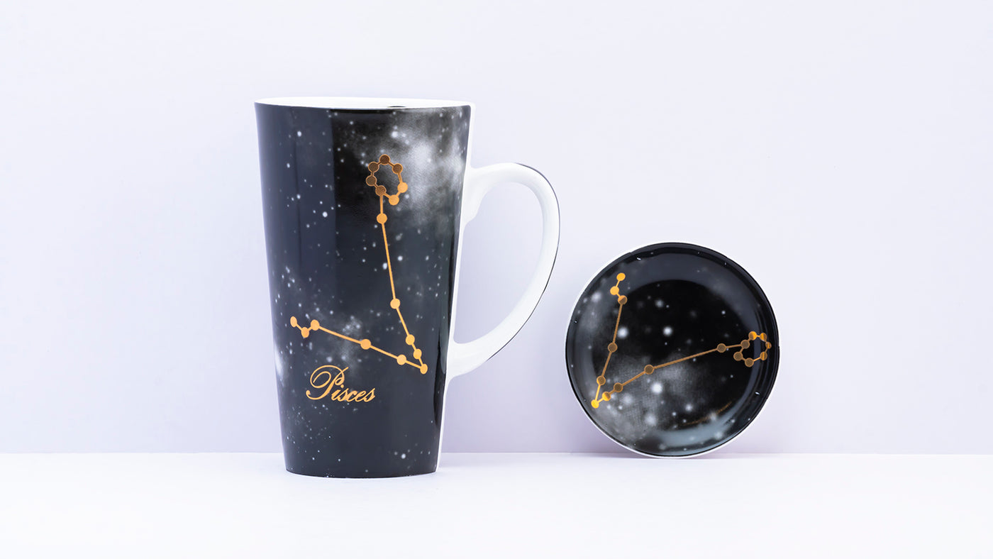 Zodiac Symphony (Pisces Black) - Set of 1 tall mug