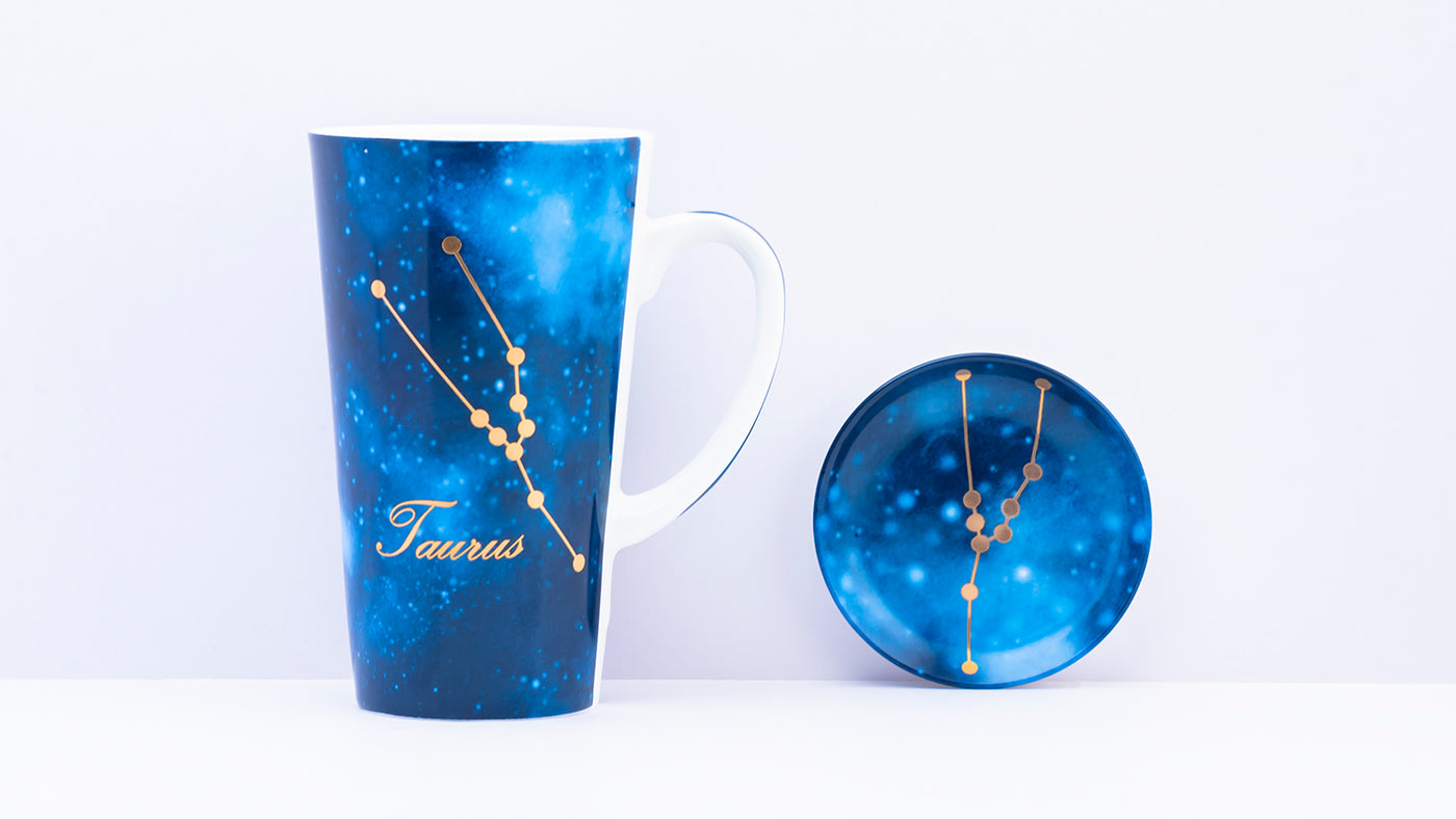 Zodiac Symphony (Taurus Blue)- Set of 1 tall mug