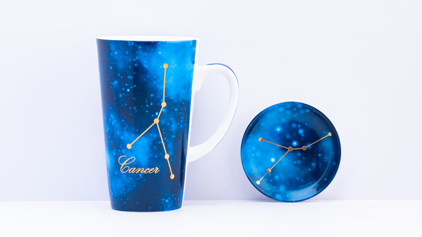 Zodiac Symphony (Cancer Blue) - Set of 1 tall mug