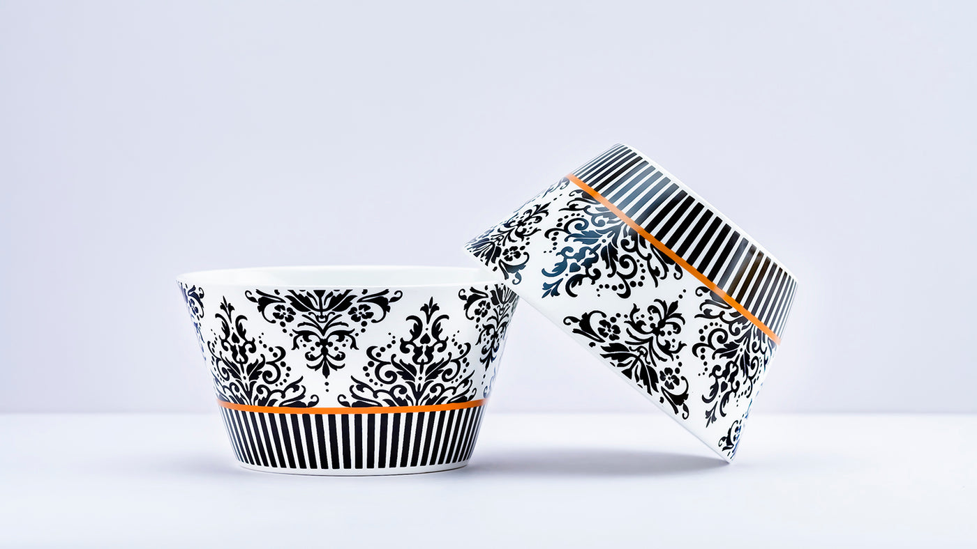 Black & White snack bowls - Set of 2