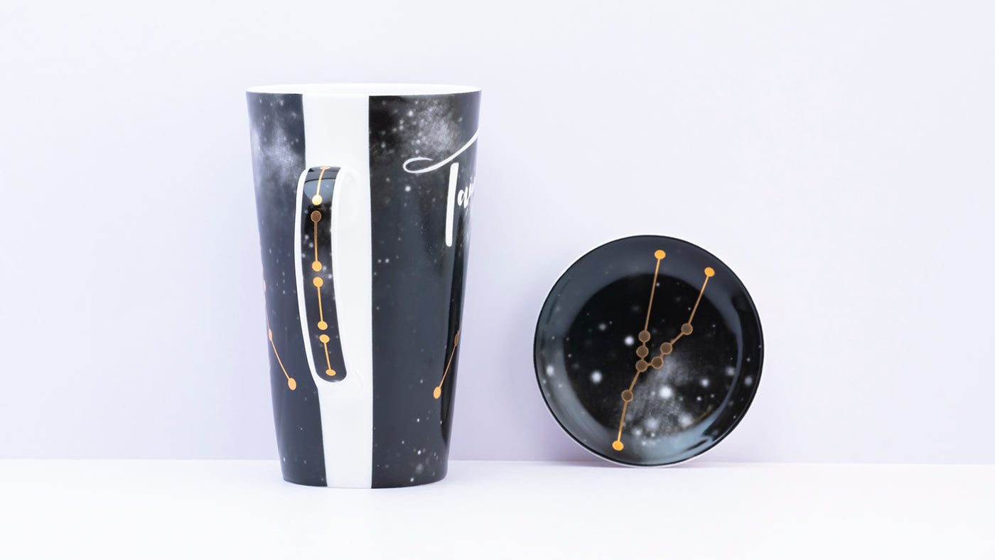 Zodiac Symphony (Taurus Black) - Set of 1 tall mug