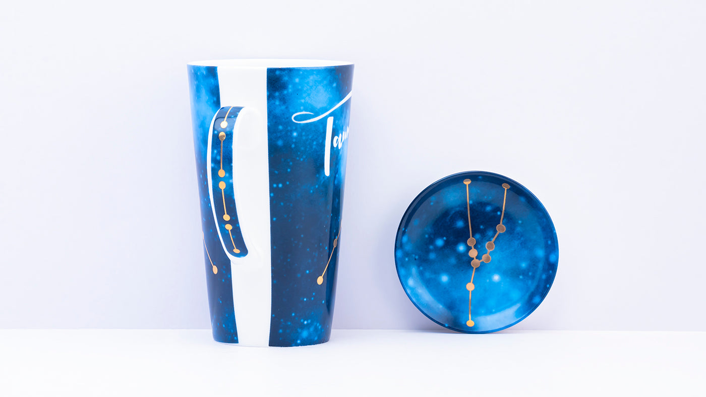 Zodiac Symphony (Taurus Blue)- Set of 1 tall mug