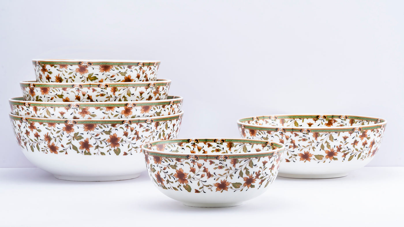 Autumn Foliage serving bowls (Brown) - Set of 3