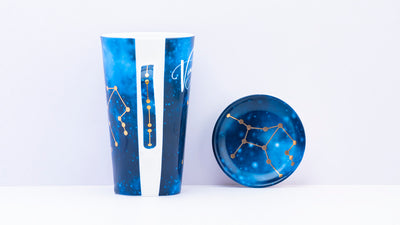 Zodiac Symphony (Virgo Blue) - Set of 1 tall mug & coaster