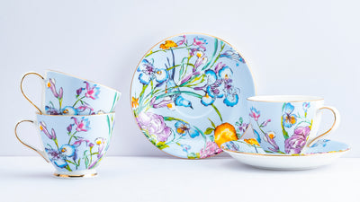 Flora Bluebells Cup & Saucer Set – Pack of 12 pcs