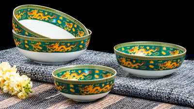 Celestial Dragons serving bowls (Green) - Set of 3