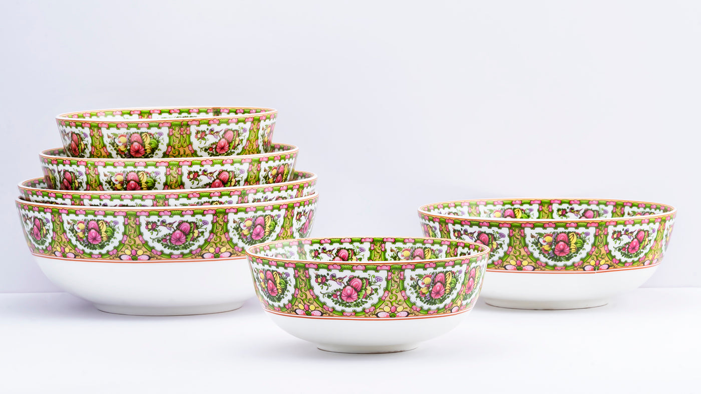 Floral Kaleidoscope serving bowls - Set of 3