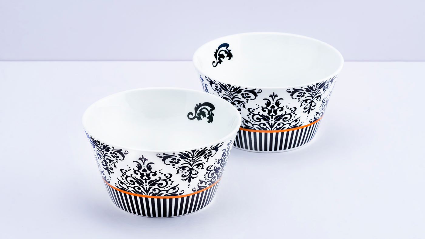 Black & White snack bowls - Set of 2