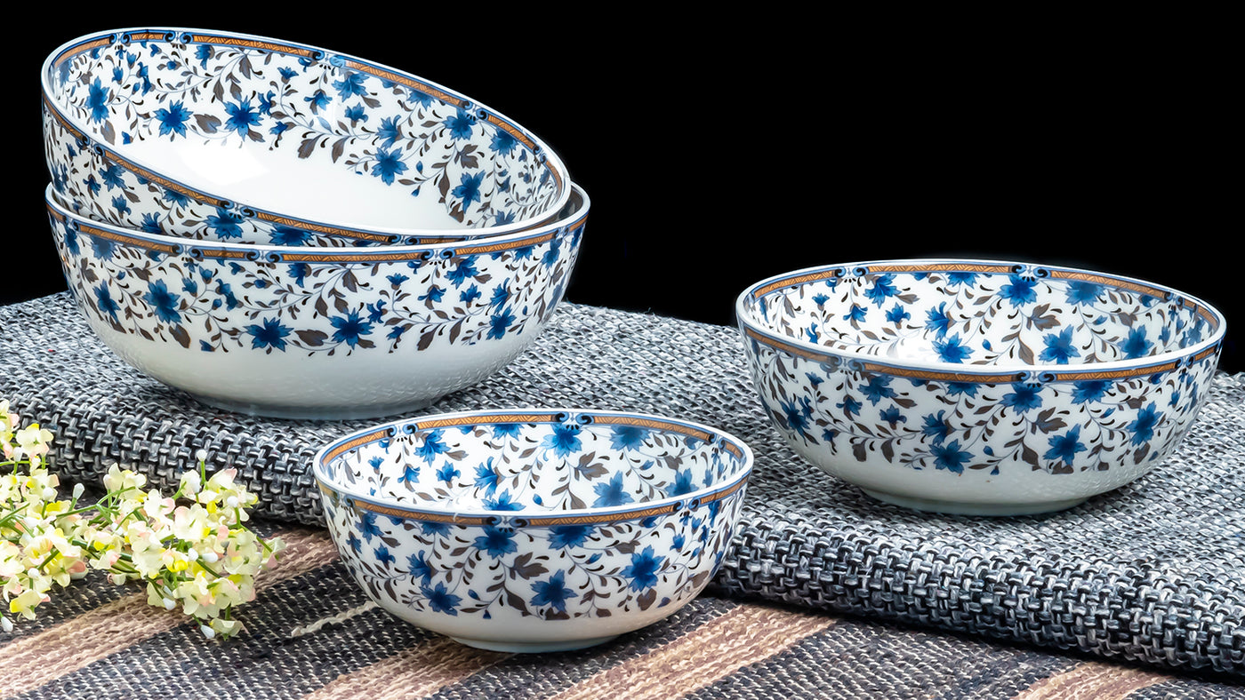 Autumn Foliage serving bowls (Blue) - Set of 3