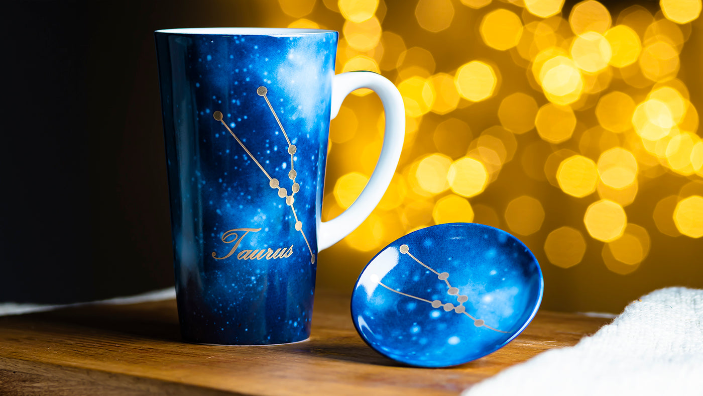 Zodiac Symphony (Taurus Blue)- Set of 1 tall mug