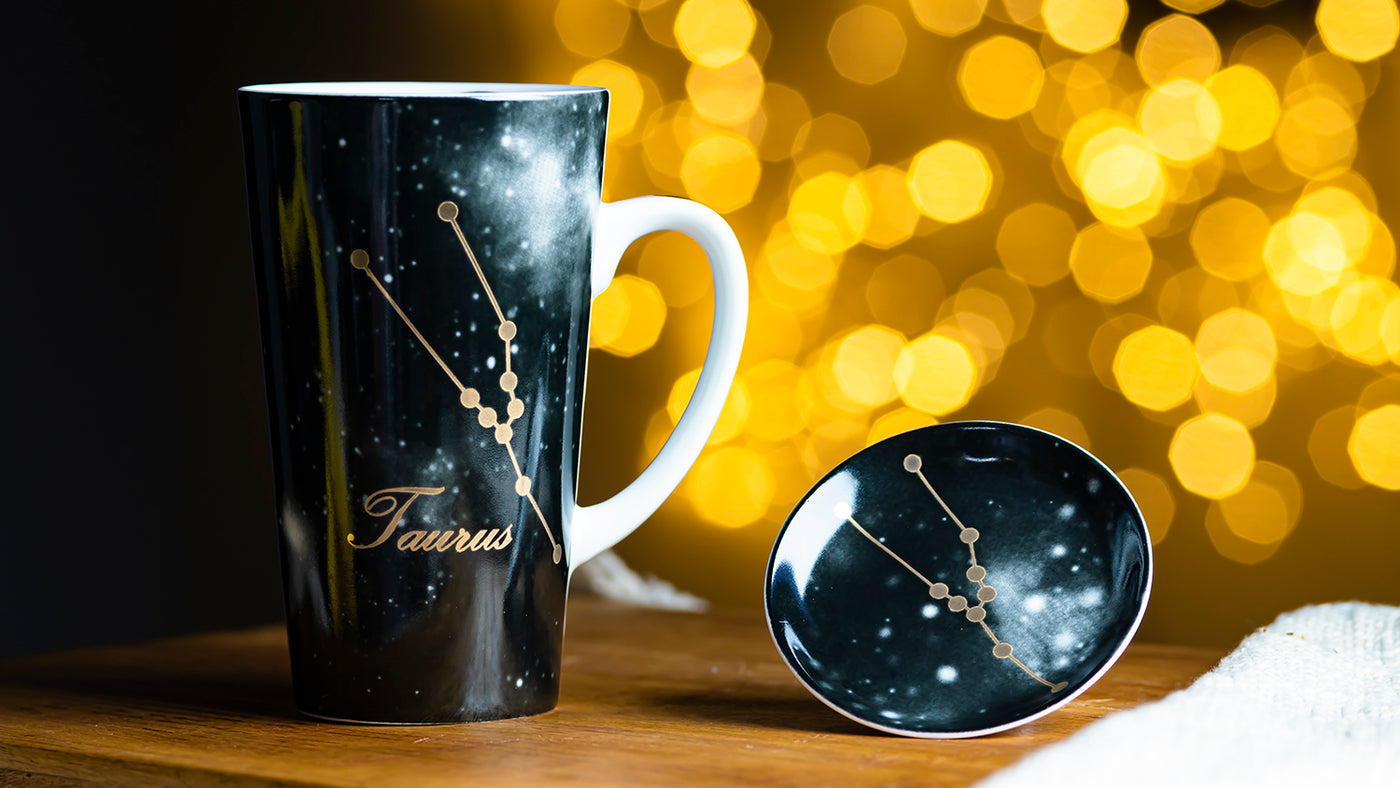 Zodiac Symphony (Taurus Black) - Set of 1 tall mug