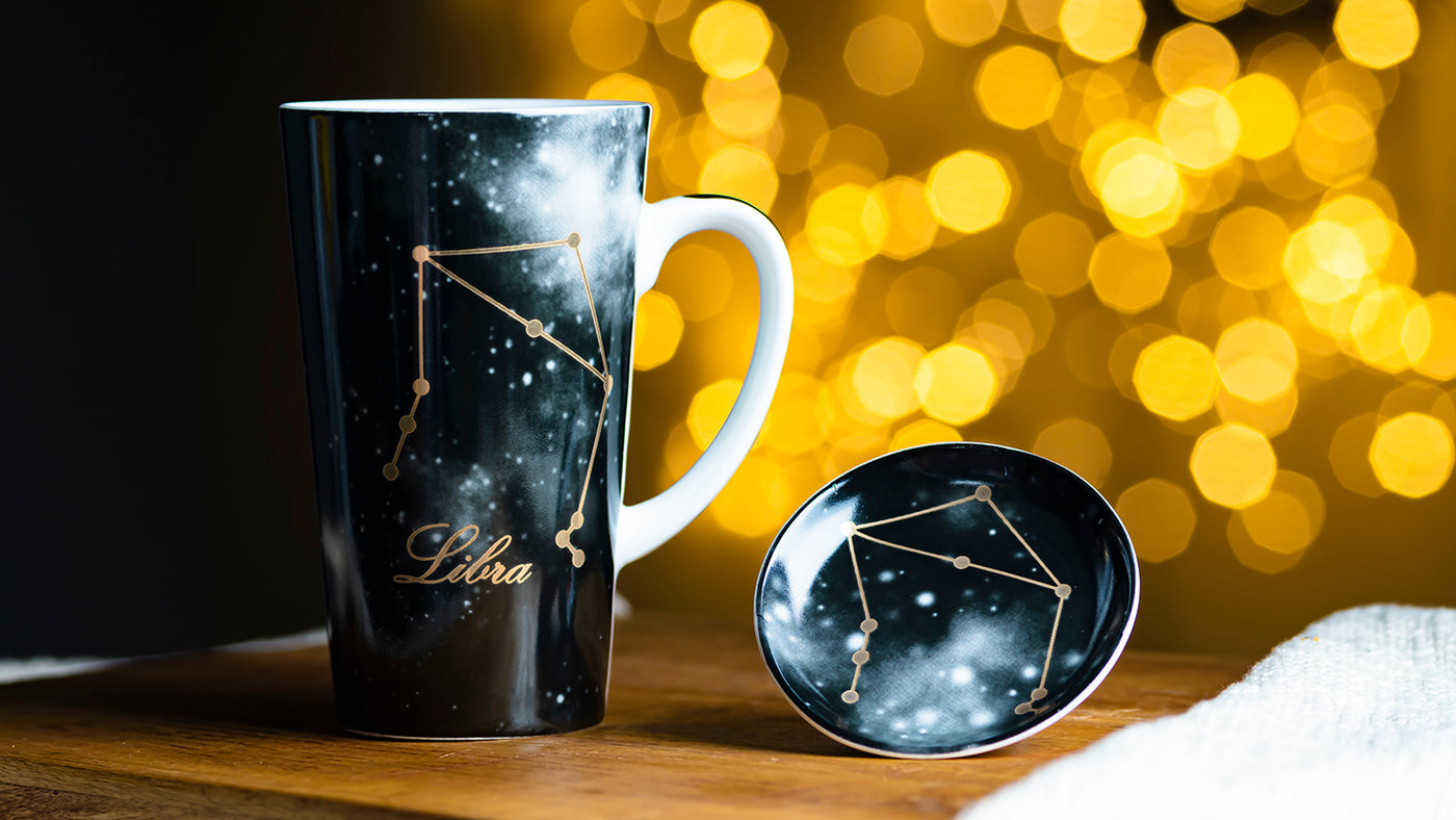 Zodiac Symphony (Libra Black) - Set of 1 tall mug