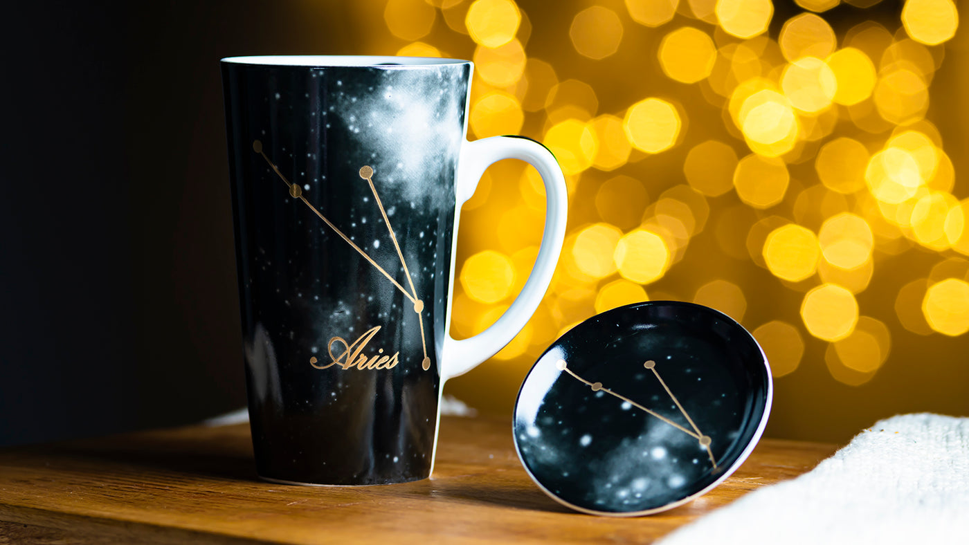 Zodiac Symphony (Aries Black) - Set of 1 tall mug